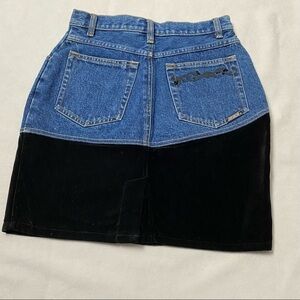 Vintage JORDACHE Denim And Velvet Skirt Size 7/8